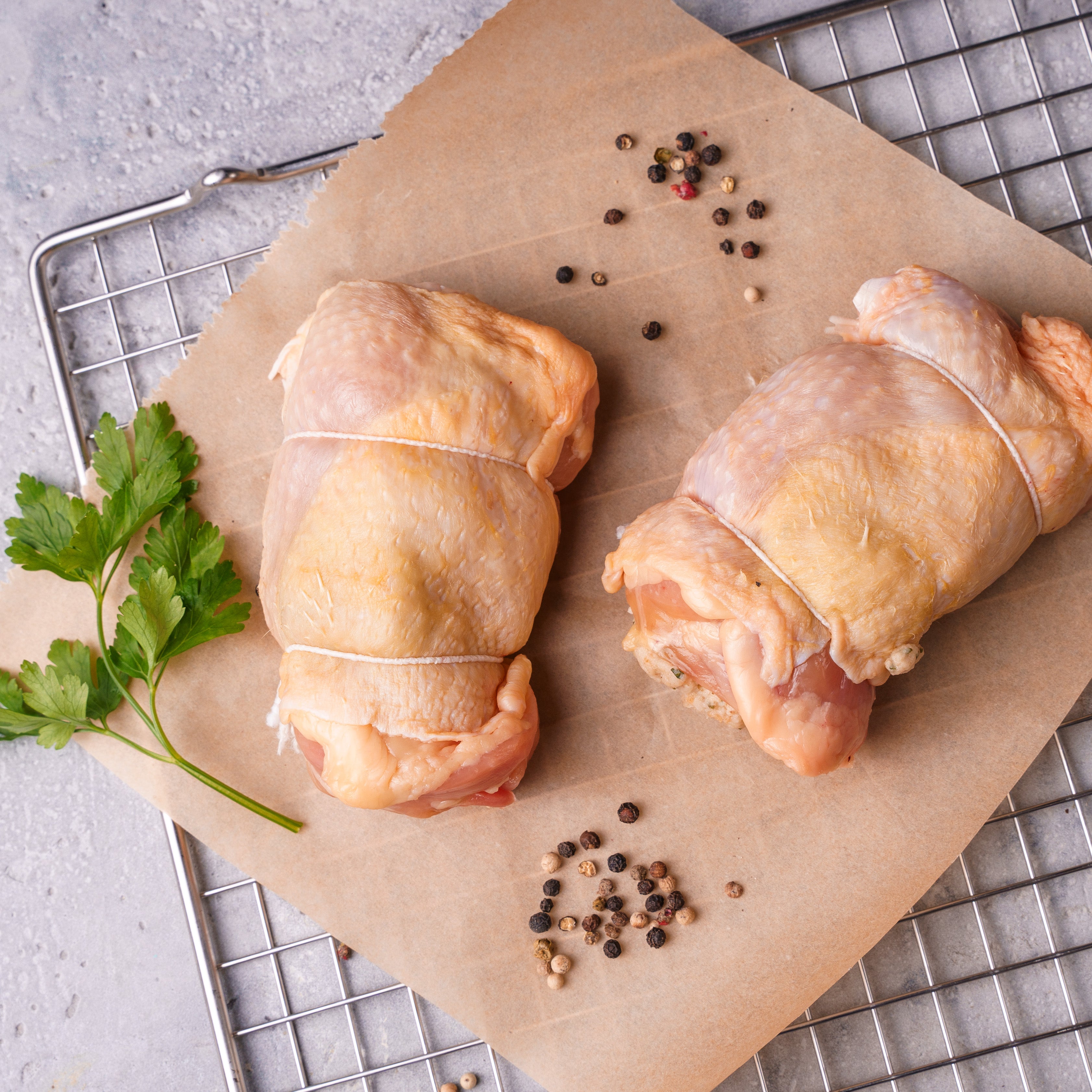 Maishendlroulade mit Semmelfülle