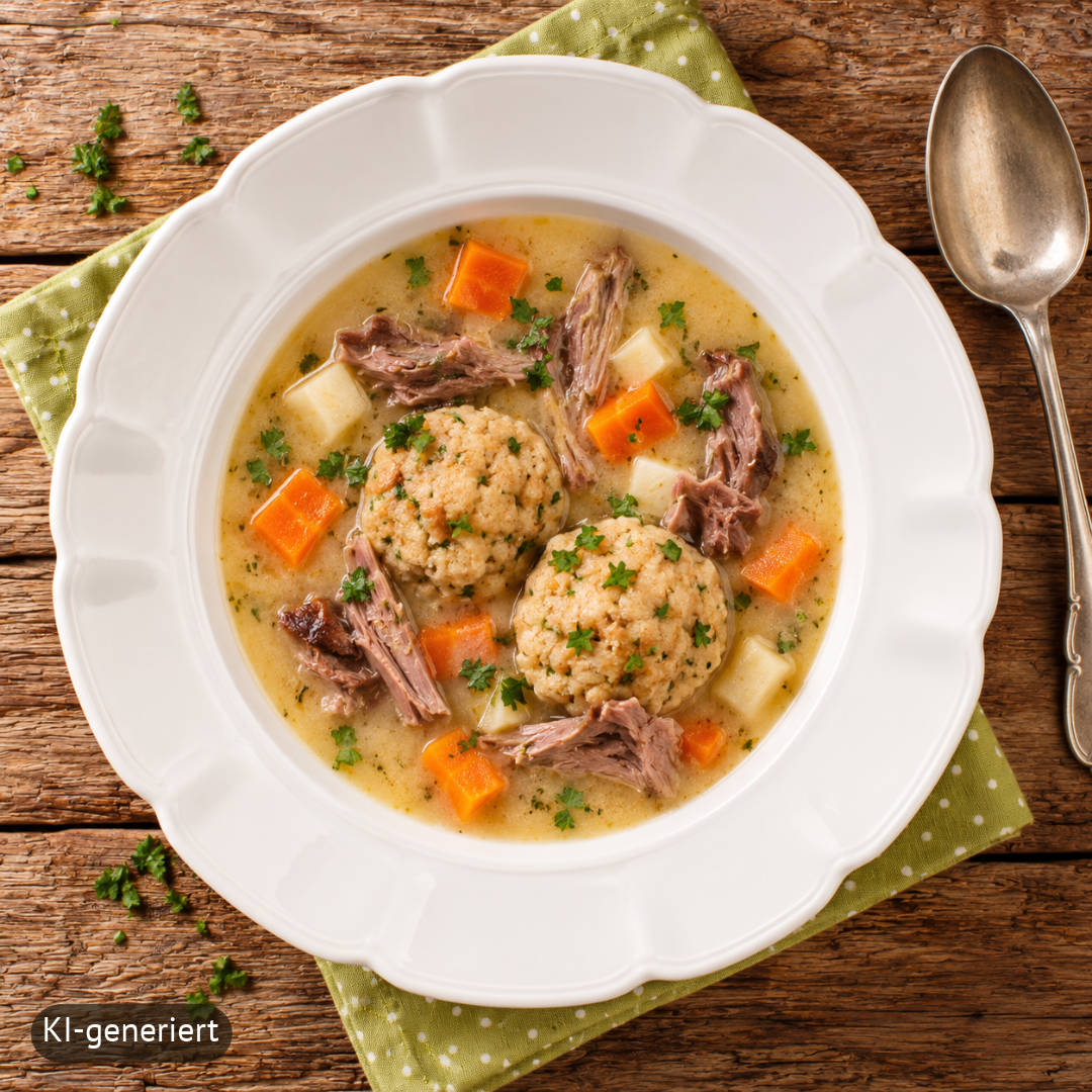 Ganslsuppe mit Bröselknöderl
