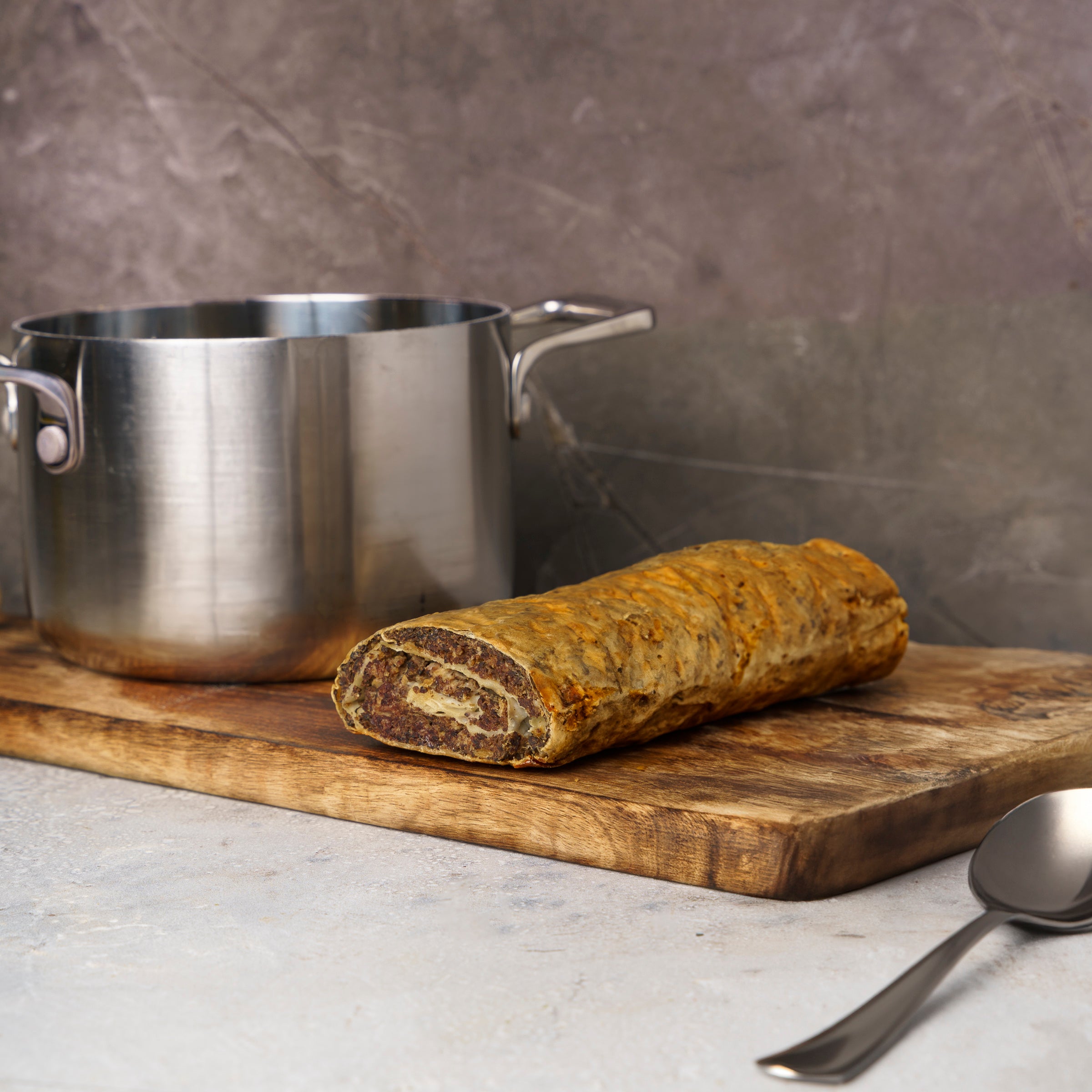 Wildstrudel mit Pilzen